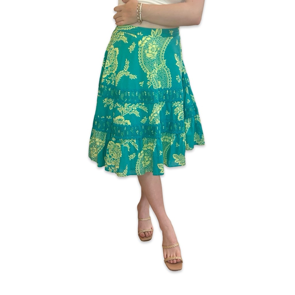 Odille Paisley Teal Circle Skirt